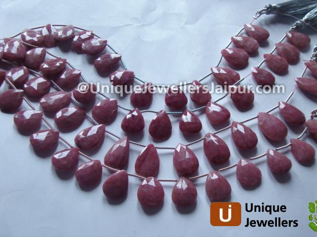 Rhodonite Faceted Pear Beads
